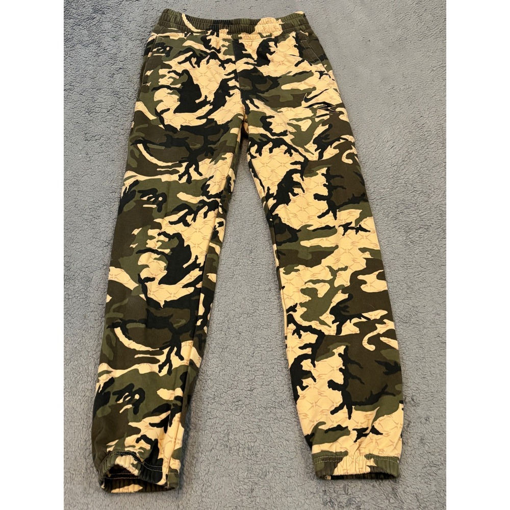 Nike 3 Brand Russell Wilson Boys Camo Joggers Fleece Pants Green Tan Large 12-13